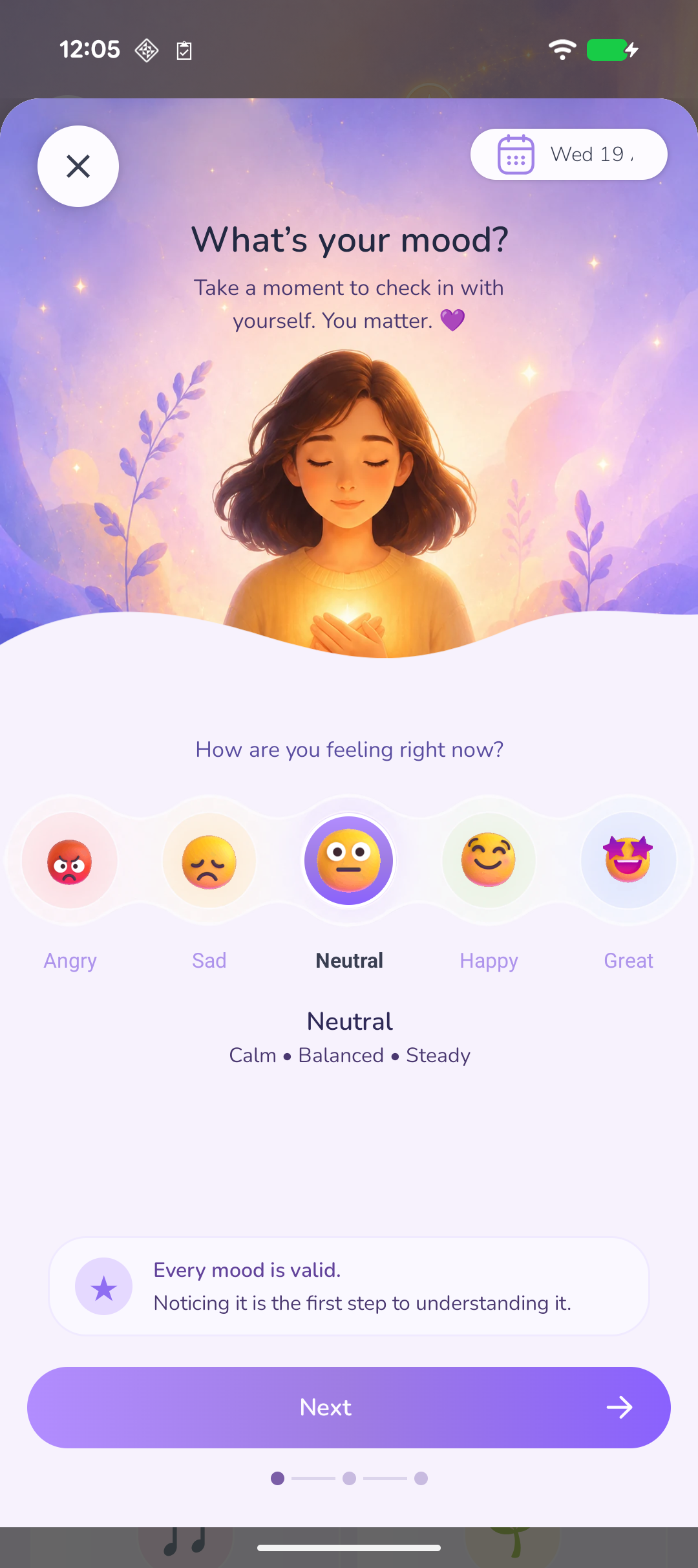 FlowApp add a moment screen