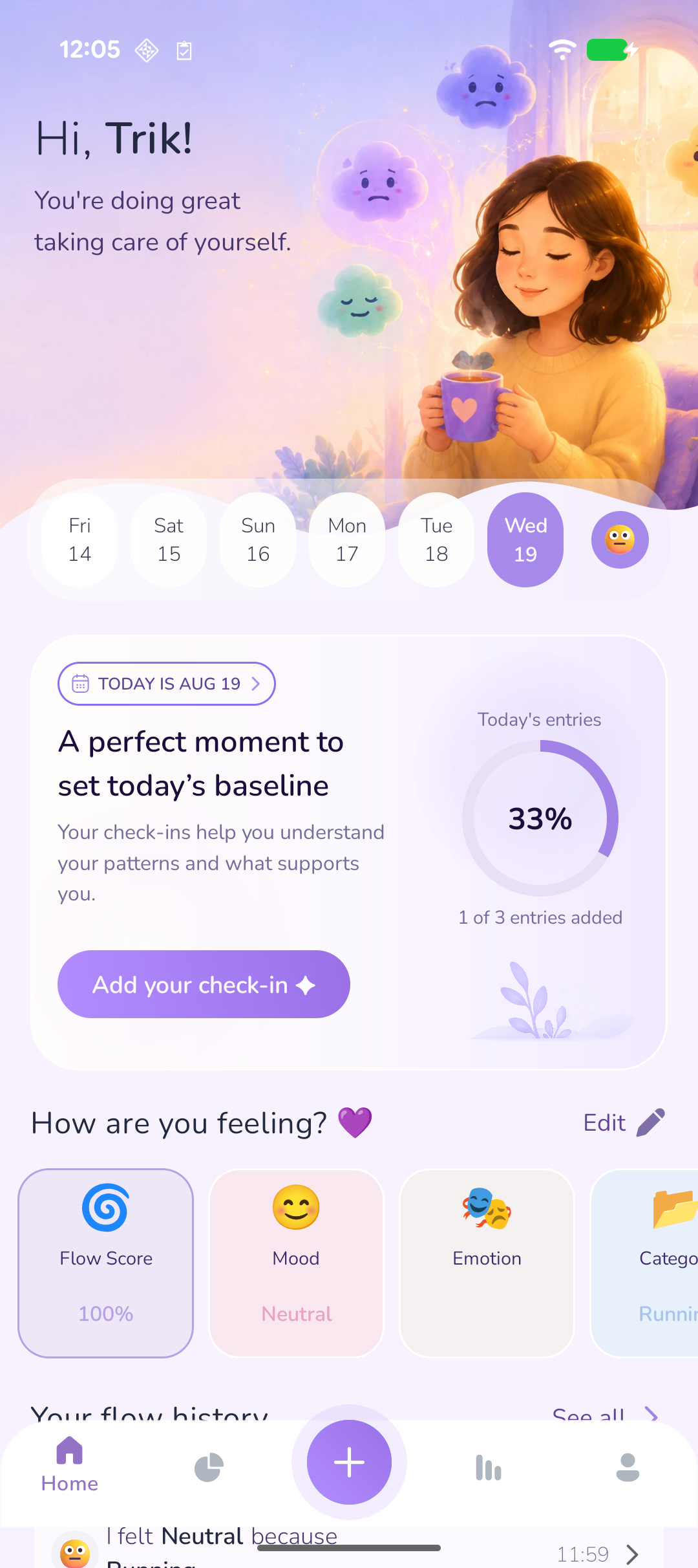 FlowApp dashboard screen